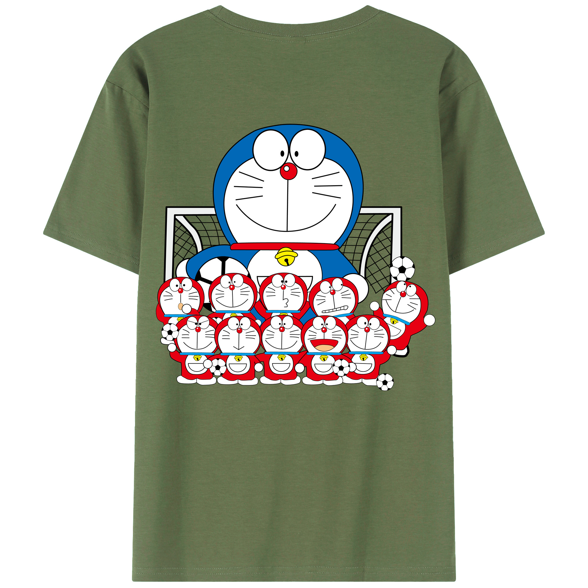 （画像用） ドラえもん Doraemon 綿100％ メンズ半袖Tシャツ（バックプリント） 通気性